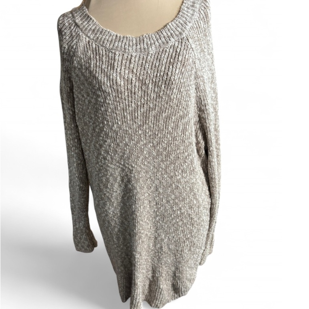 American Eagle scoop neck ribbed Cream Sweater Dress size M